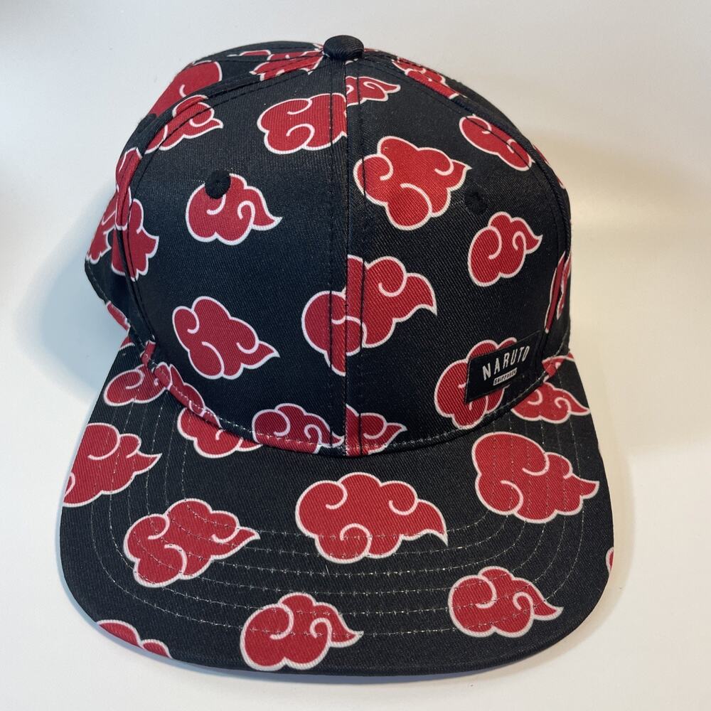 NWT Naruto Shippuden Akatsuki Cloud Snapback Hat Viz Media Black Red Anime Cap
